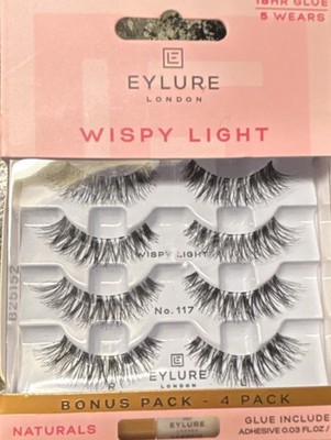Eylure London 3/4 Length Reusable Eyelashes ~Naturals 015 Light & Wispy ~4-pack!