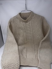 Vintage Cabela’s Cable Knit. Wool Sweater Size XL Cream Made In USA 90s Preowned