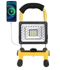 LANFU 15W LED Work Light with Stand,4000 LM Rechargeable Portable Flood Light...