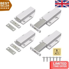 Push to Open Magnetic Door Latch Set - Versatile for Cabinets & Drawers, 4 Pack