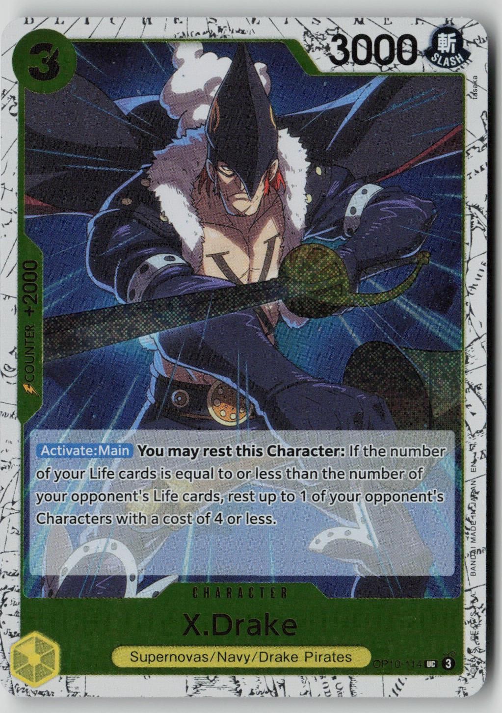 X.Drake (Pirate Foil) OP10-114 One Piece Premium Booster -The Best- Vol. 2 NM