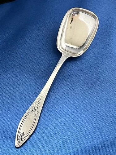 Towle Merrimack 1916 Sterling Silver Arts Crafts Hammered No Mono 6" Sugar Spoon