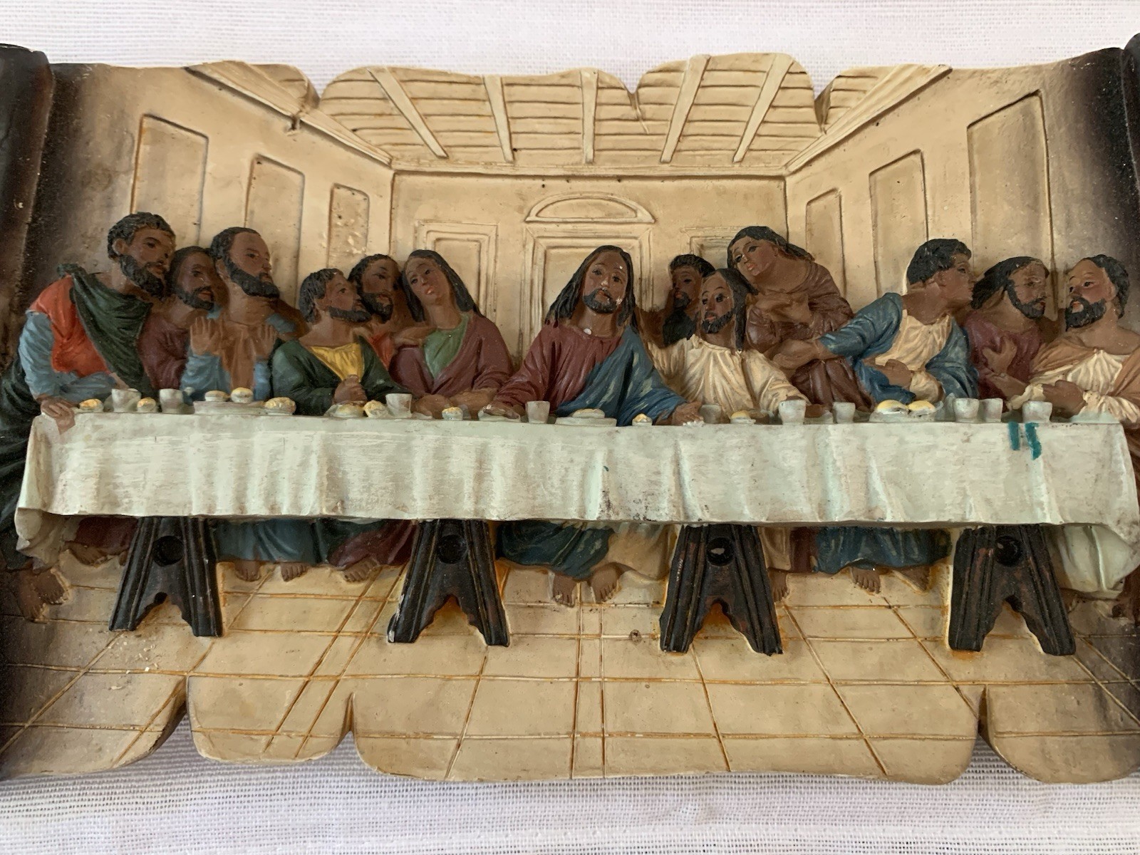 The Last Supper African American Wall Resin Plaque 3D Hand Painted Religious
