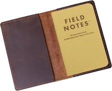 Elegant Genuine Leather Journal Cover for 3.5'x5.5' Notebooks in Bourbon Brown