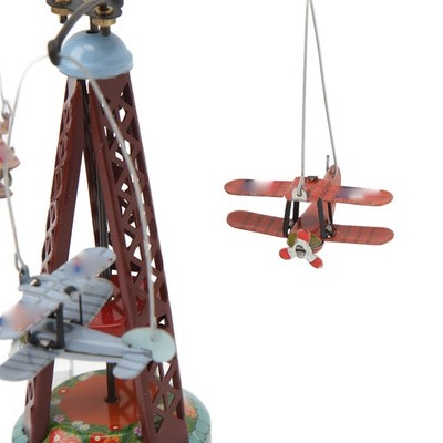 Doppeldecker-Drehspielzeug Aus Blech Nostalgie-Drehflugzeug-Spielzeug