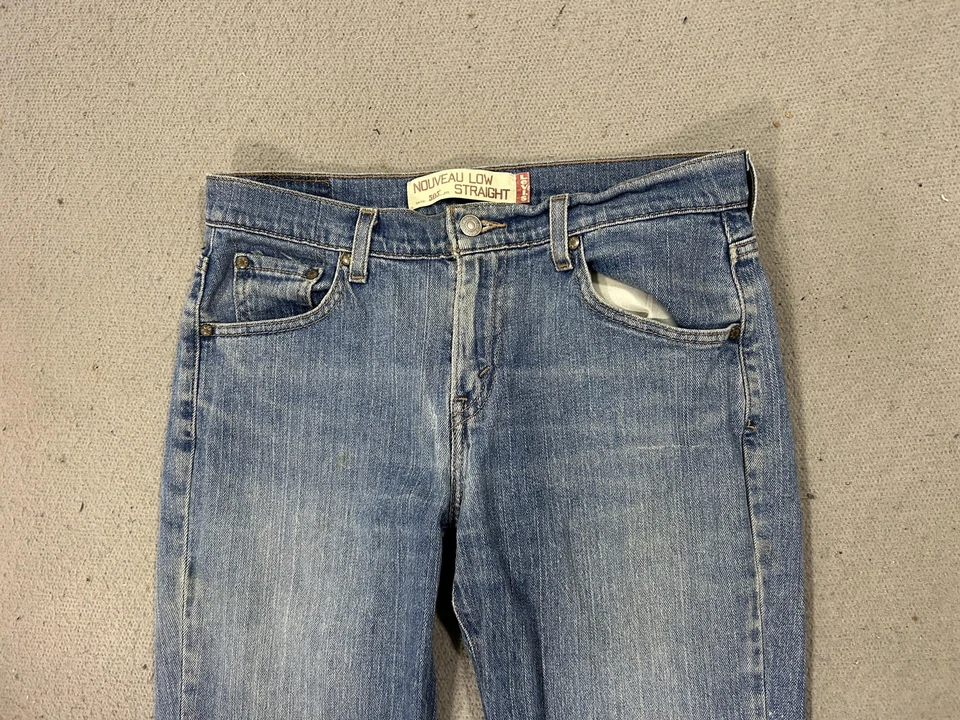 Pantalones de mezclilla Levi's 505 para mujer 8 azules nuevos bajos rectos tiro bajo Y2K Foto 2 de 4