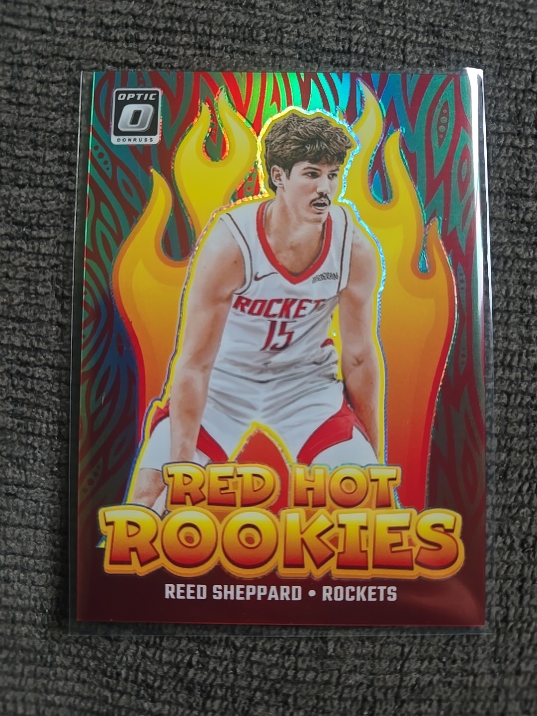 2024-25 Panini Optic Red Hot Rookies Reed Sheppard Green #rd 3/5 !! Rockets