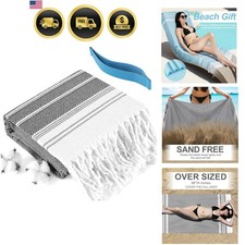 Beach Towel Turkish Cotton Oversized Quick Dry Sand Free 74x38