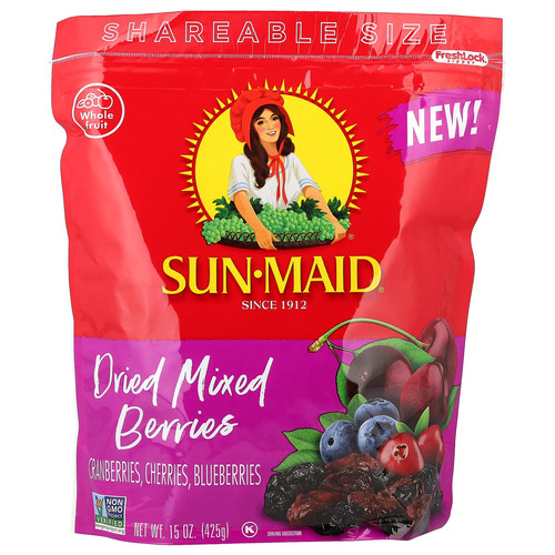 Dried Mixed Berries, Cranberries, Cherries & Blueberries, 15 oz (425 g)