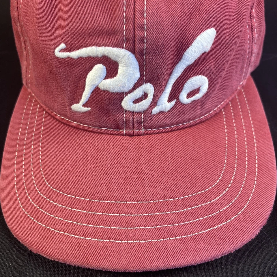 Vintage Polo Ralph Lauren Surf Script Hat Leather Adjustable Strap - Image 3 of 4