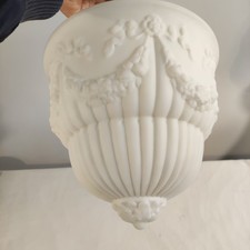 Grande Coppa Lampada Sospensione In Vetro L'attimo o Opalino Liberty