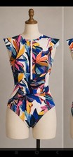 Anne Cole Size 8 Multicolor Floral Zip Front ...