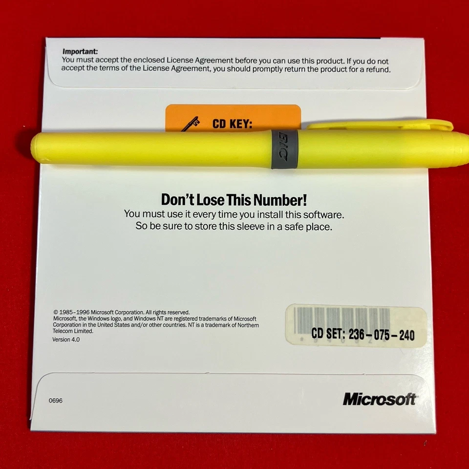 Vtg 1998 Microsoft Visual C++ 6.0 Professional Edition / Windows NT 4.0 Key - Image 4 of 4