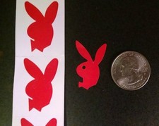 ~~~100~~~   BUNNY TANNING BODY STICKERS RED With BOW TIE Faces Left