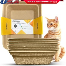 Eco-Friendly Disposable Cat Litter Box Leak-Resistant Large 8-Pack Easy Cleanup