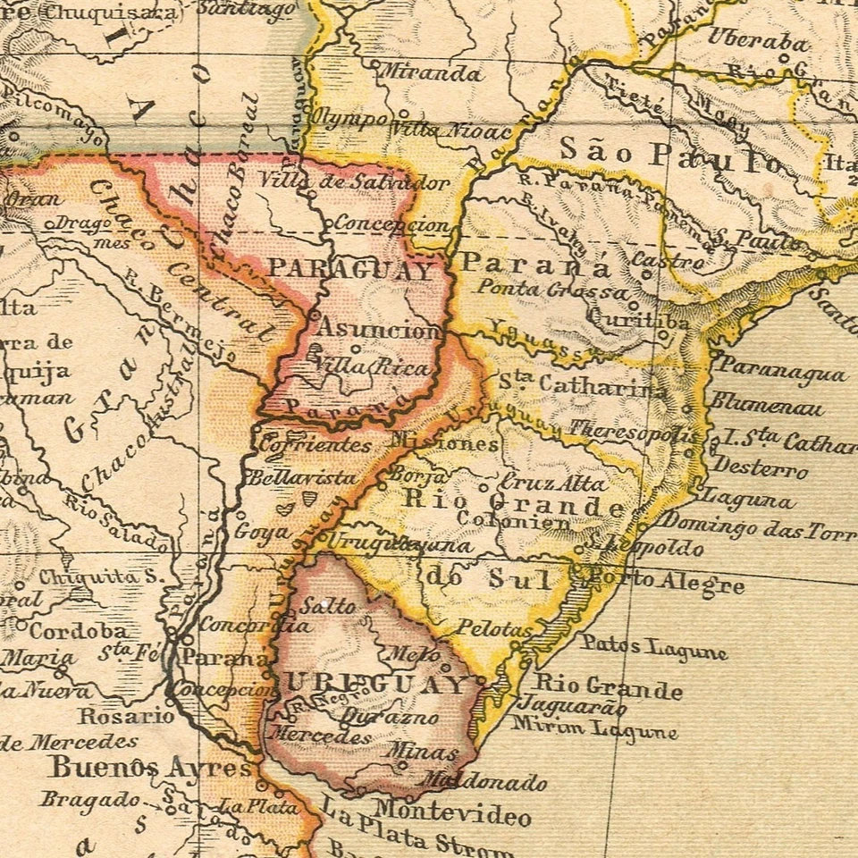 AMÉRICA DO SUL PERU BRASIL ARGENTINA CHILE MAPA ORIGINAL 1886 - Imagem 4 de 4