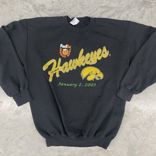Vintage Y2K Iowa Hawkeyes 2003 FedEx Orange Bowl Black Crewneck Sweatshirt M