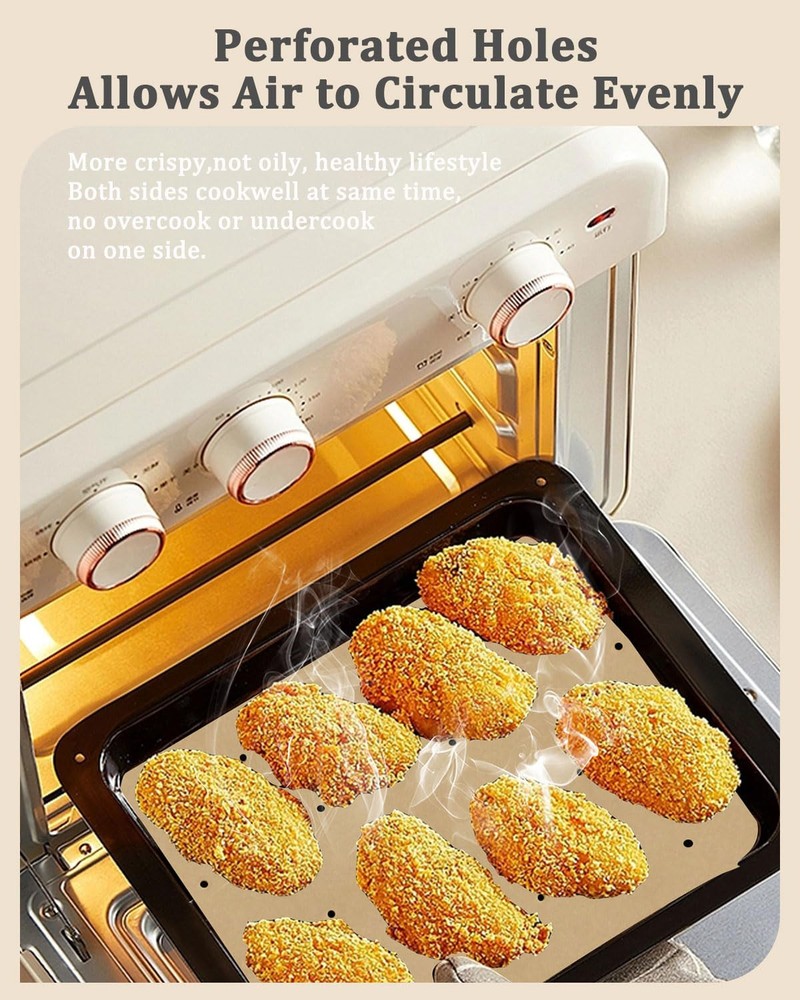 Disposable Perforated Rectangular Air Fryer Liners for Easy Cleanup