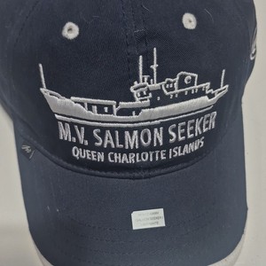 Oak Bay Marine Group Navy Hat Queen Charlotte Islands M.V. Salmon Seeker