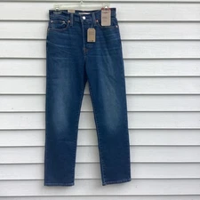 Levi’s Wedgie Straight Jeans Women’s 28x28 Button Fly NWT High Rise Blue Denim
