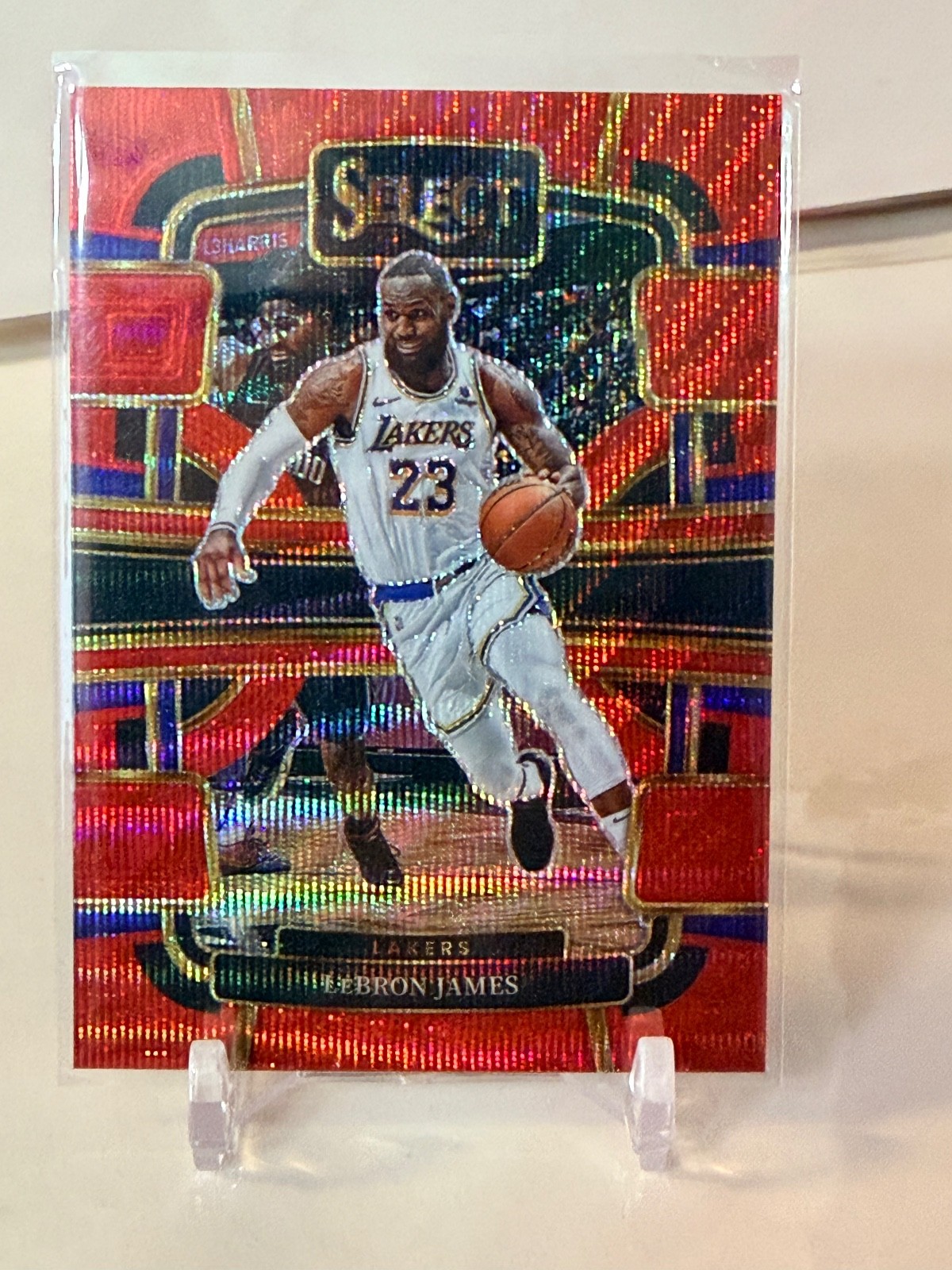 2023-24 Panini Select - Concourse LeBron James #66 Red Wave Prizm