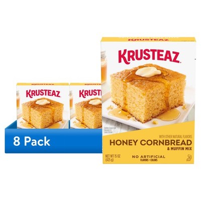 (8 pack) Honey Cornbread and Muffin Mix, Made with Real Honey, 15 oz Box
