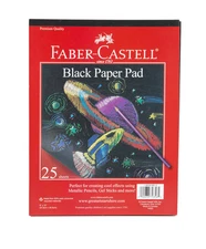 Faber Castell 9x12 Inch Black Sketch Pad 25 Sheets Acid Free Heavyweight Paper
