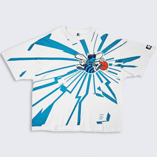 Charlotte Hornets Vintage 90s Starter Shatter T-Shirt - Single Stitch NBA Tee