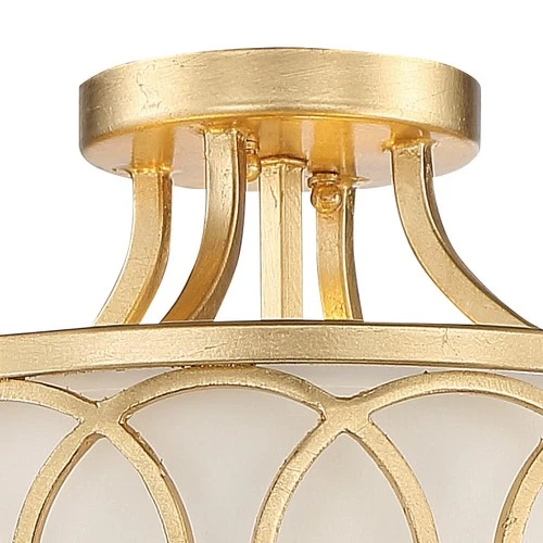 Crystorama Lighting Group 285 Graham 3 Light 15"W Semi-Flush Drum - Gold - Picture 7 of 12