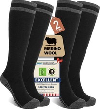 Merino Wool Compression Socks Small-Medium, Black With Taupe Gray 2 Pairs 