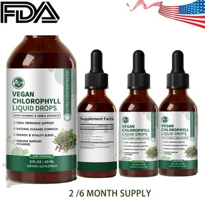 1/3 Pack Liquid Chlorophyll Drops Cleanse & Support Immune & Energy 2OZ