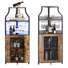 Weinbarschrank mit verstellbaren Regalen 5-stufiger Barschrank Glashalte Hausbar