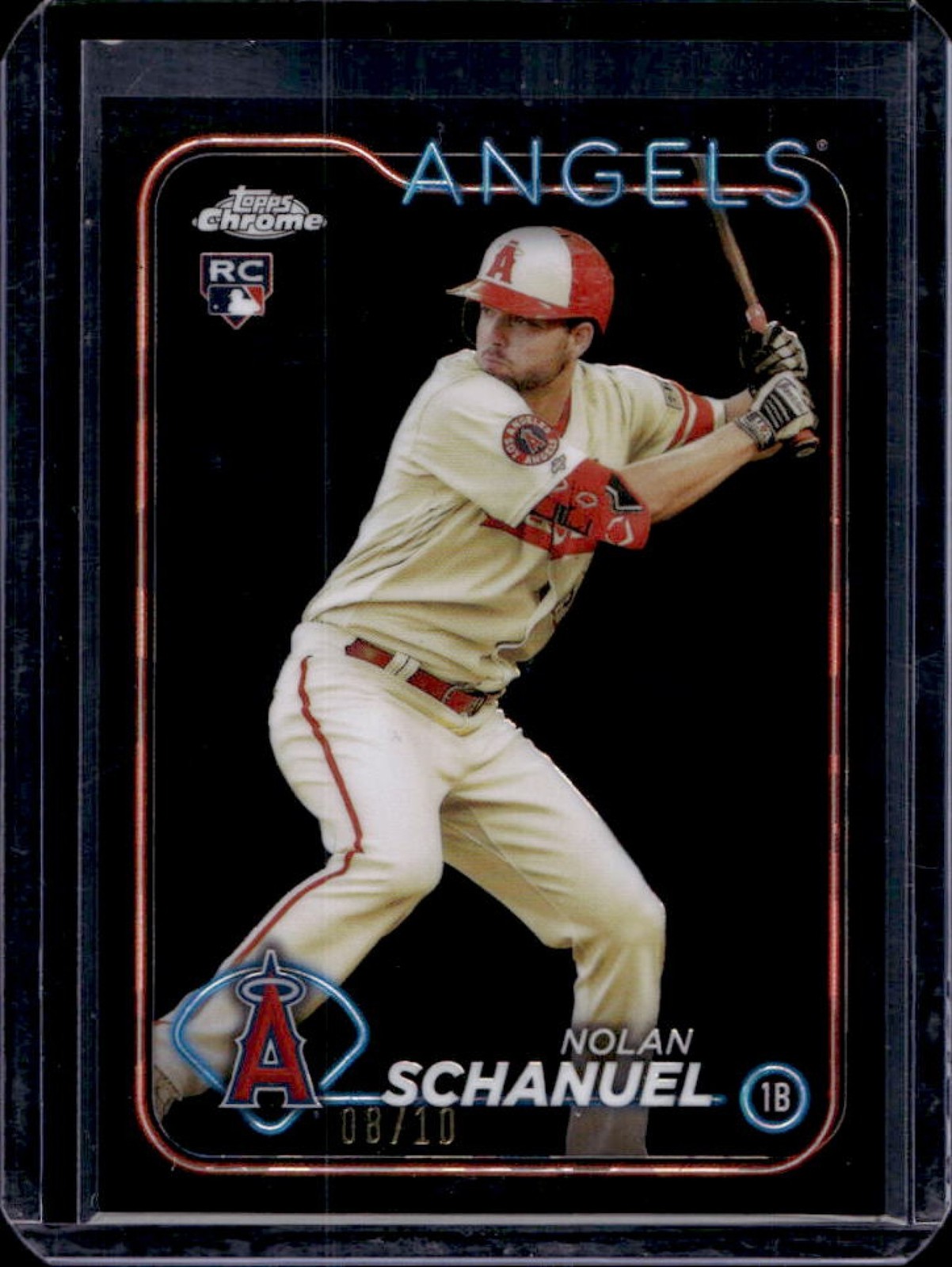 2024 Topps Chrome Sapphire Nolan Schanuel RC Black Refractor Rookie #8/10 Angels