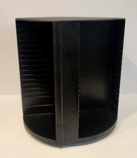 LASERLINE 80 CD Storage Spinning Carousel Rack Tower Rotating Black Round