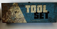 Vintage Handy Andy Tool Set Box With Tools Metal BLUE Skil Craft Corp Chicago
