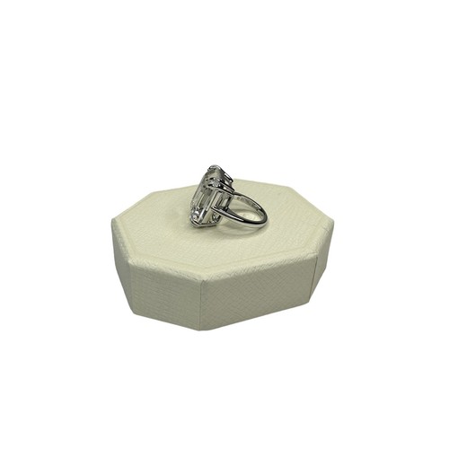 Anello cocktail Swarovski Mesmera taglio ottagonale, bianco, rodiato 8,75 USA - Foto 6 di 10