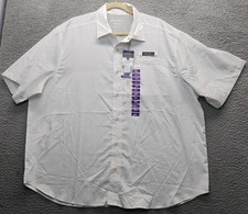 Eddie Bauer Fishing Shirt Mens XXL White Woven Classic Moisture Wicking UPF 40