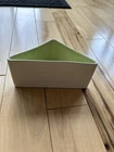 Redwing USA 408a Candlestick Holder/ Planter. Cream/ Lime Green.