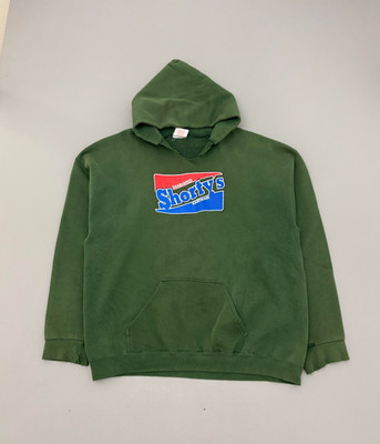 Vintage 90s Shorty's Hardware Green Pullover Hoodie Skateboard Skatewear Large