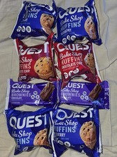 Lot of 57 Quest Nutrition Brownies and Muffins, Chocolate and Blueberry