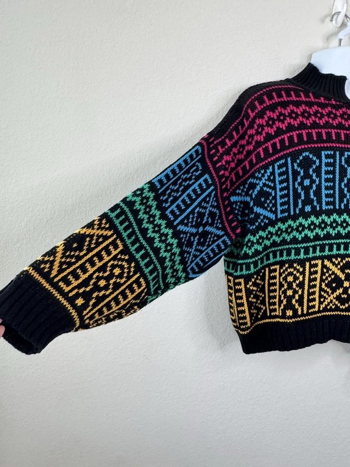 Suéter Retro Vintage Años 80 Esprit Sport Para Hombre L Neón Multicolor Fair Isle Algodón Foto 2 de 4