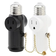 Light Socket To Plug Adapter E26/E27 2/3 Prong Light Bulb Outlet Socket Convert