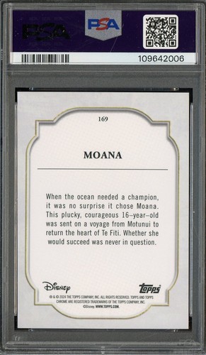 2024 Topps Chrome Disney #169 Moana Sapphire PSA 10 GEM MINT - Picture 2 of 2