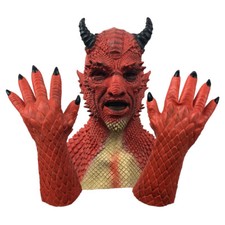 Halloween Scary Latex Headgear Full Head Mask Clown Face Cover Devil Horror Prop