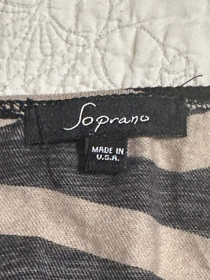 Mini vestido de verão feminino Soprano preto bege com tiras tamanho M - Imagem 3 de 4