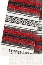  11 Red Mexican Falsa Blanket Yoga Studio Mat Colorful Woven Serape Mexico Throw