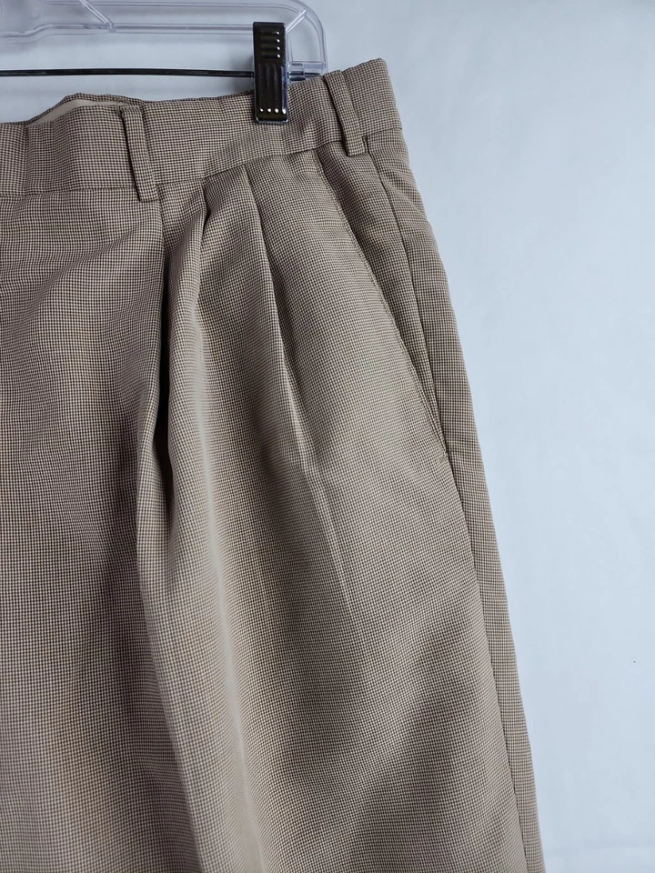 Pantalones de golf Byron Nelson beige a cuadros plisados con puños para hombre 38 x 34 Foto 3 de 4