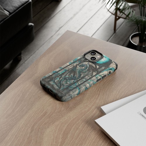 Teal Dragon Stained Glass Phone Case for iPhone, Samsung Galaxy, Pixel - 第 53/175 張圖片