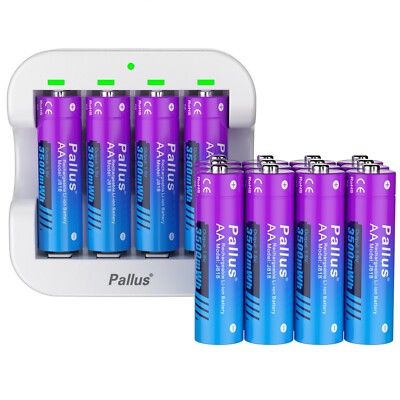 Pallus AA Akku 1,5V Wiederaufladbare AA Lithium Batterien 3500mWh 3A für Blink
