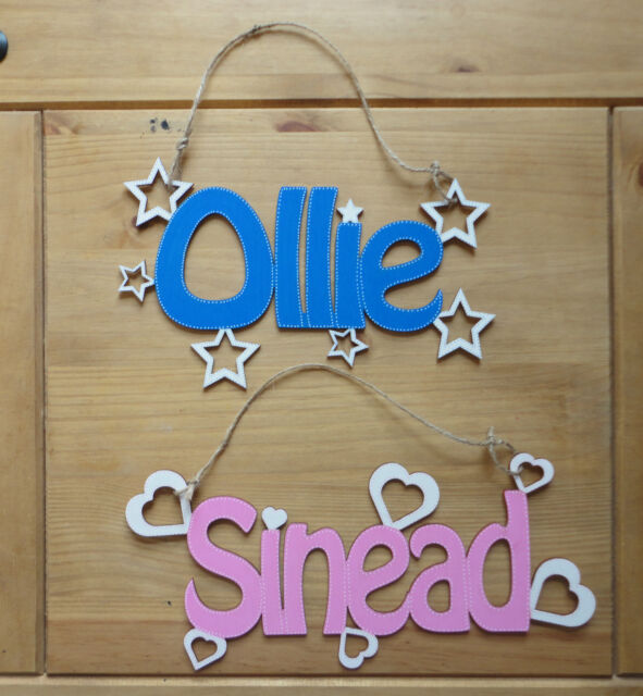Personalised Wooden Name Plaques Words/Letters Wall/Door Art/craft/Sign alphabet